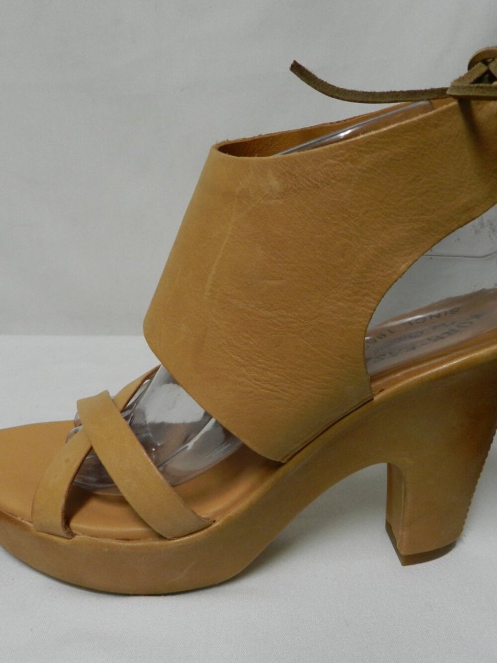 Kork Ease Leather back tie lace wedge platform heels sandals taupe Size Sz 10 - Picture 7 of 16